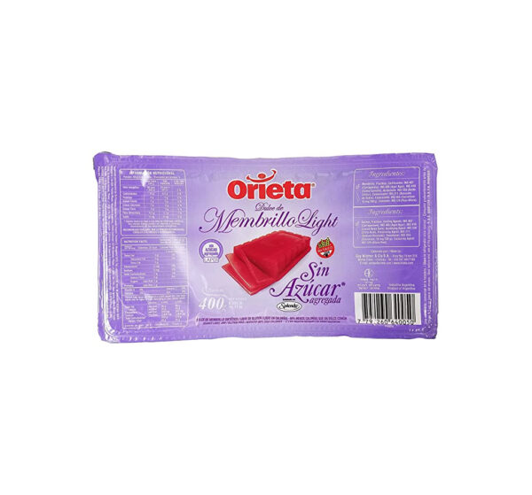 Orieta Dulce de Membrillo Light Sin Azúcar Agregada